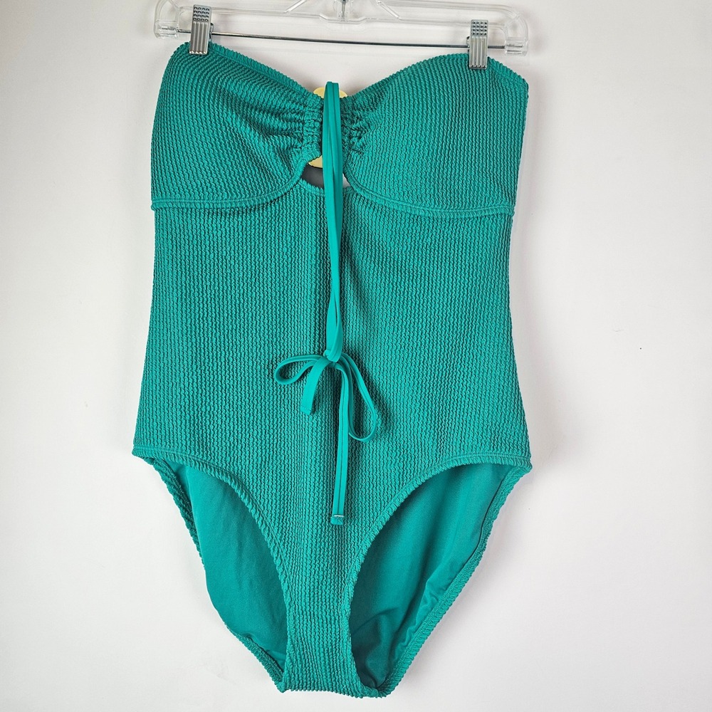 Bleu Rod Beattie Laguna 14 NWT $125 Smocked Bandeau One Piece Swimsuit RBPU24704